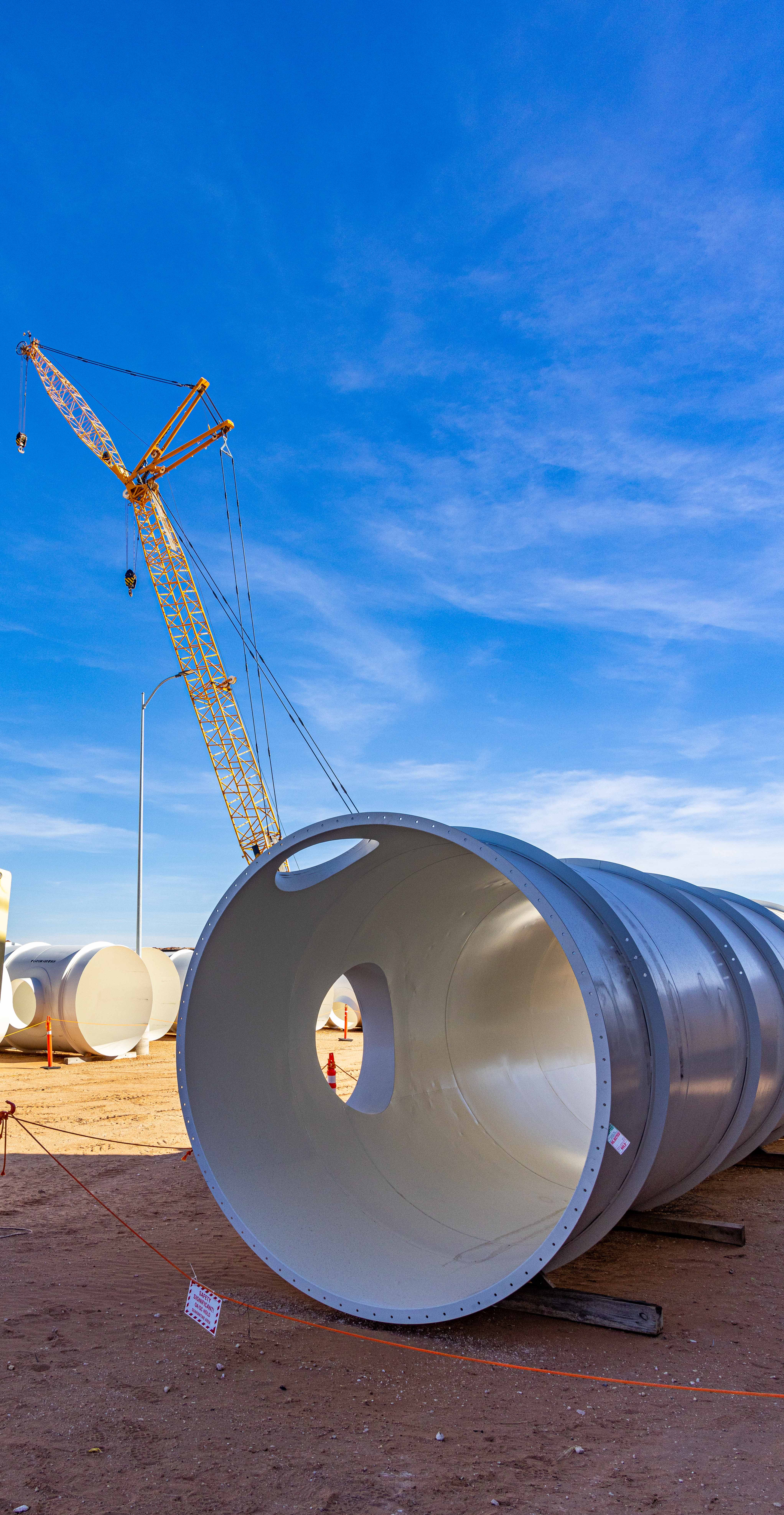 Image of ductwork being staged outside